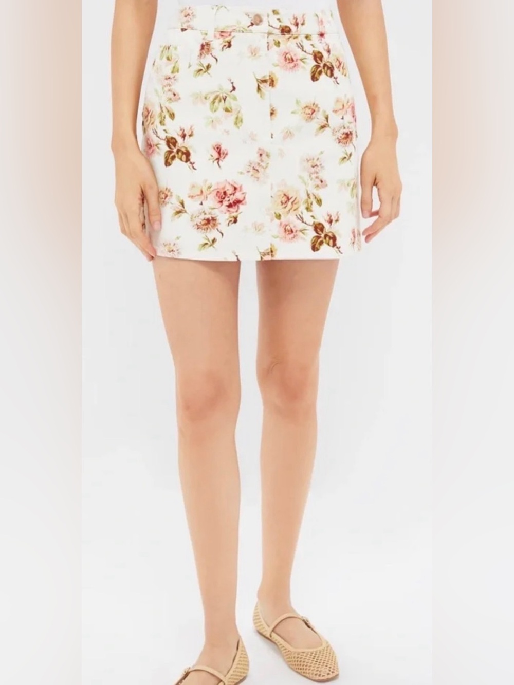 Tuckernuck Romantic Floral Denim Pippa Mini Skirt
